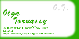 olga tormassy business card